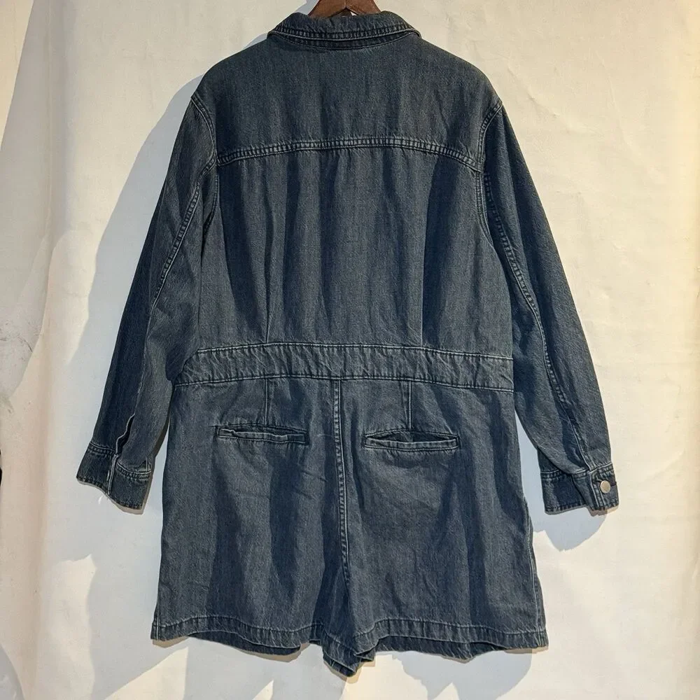 Women's Long Sleeve Denim Romper Universal Thread Size 17 NWT Blue - Picture 10 of 16
